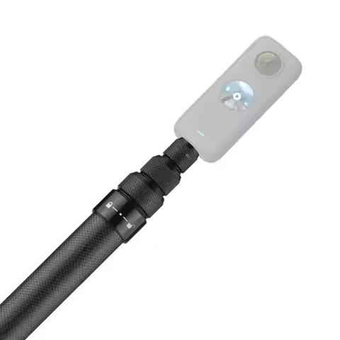 Carbon Fiber Selfie Stick Adjustable Extension with 1/4 Inch Screw for Insta 360 X3 One X/ One X2/ O