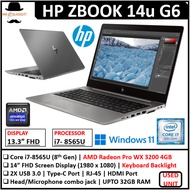 Hp Zbook 14U G6 Gaming & Graphic designing Core i7-8TH GEN AMD RADEON 4GB GPU 14"FHD UpTo 32GB RAM