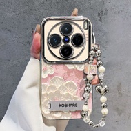 Vivo X200 5G Casing Vivo X200 Pro Casing Oil Painting White Camellia Mobile Phone Casing Electroplat