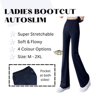 EZZE Ladies Running Gym Sport Stretch Plain Long Pants Seluar Sukan Bootcut Getah Wanita Perempuan
