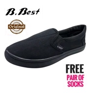 B.best Kasut Sekolah Hitam/Black School Shoes (Kasut Hitam Sekolah Sarung) Size～26～45