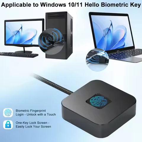 USB Fingerprint Reader For Windows Hello Fingerprint Reader with 5ft Cable Fingerprint Scanner for W