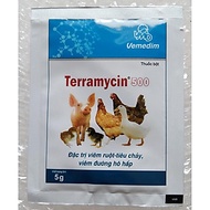 1 gói terramycin 500 (5g) tr.ị viê.m ruộ.t, tiê.u ch.ảy, viê.m đường h.ô hấ.p cho chim,vẹt, yến phụng