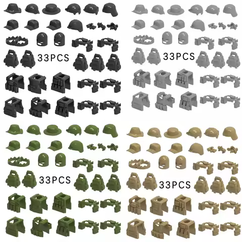 Military Building Blocks with Mini Soldier Figures, Special Force Tactical Equipment Set, Bulletproo