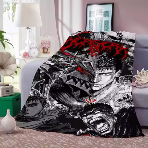 Adventure anime Berserk Blanket For Sofa Office Bed Plane Travel Sleep Read Relax Camping Soft And W
