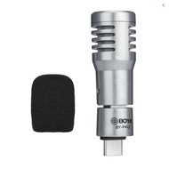 BOYA  BY-P4U Omnidirectional Condenser Microphone Mini Mic with Windscreen Type-C Port Replacement for Android Smartphone Tablets Vlog Shooting Live Stream Interview