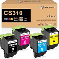 SINOPRINT 70C1HK0 70C1HC0 70C1HM0 70C1HY0 Remanufactured Toner Cartridge Replacement for Lexmark CS3