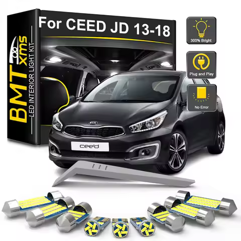 BMTxms 11PCS For KIA CEED JD 2013 2014 2015 2016 2017 2018 Car LED Interior Light Bulb Kit Trunk Ind