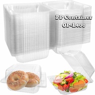 OP-L400 PP PLASTIC SQUARE BOX CAKE CONTAINER WITH LOCK 6.5 INCH / BEKAS KEK PETAK (5'S / 50'S+-) DIS