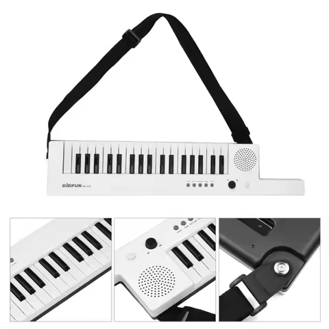 Guitar Electronic Piano with Mini Keyboard 37-Key Electronic Keyboard Piano Rechargeable Children' s