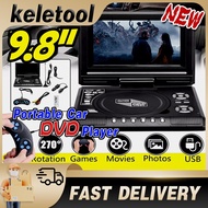 dvd player laptop 9.8-inch dvd player tv radio bluetooth speaker 270 Rotary game analog TV LCD displ