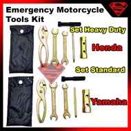 Heavy Duty Spanner Bag Motorcycle Emergency Tool Kit Set Alat Motorsikal Screw Driver Spanar Plug To
