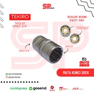 mata kunci sock sok shock socket drat 3/4  3/4 inch segi 12pt tekiro - 46mm
