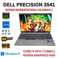 WORKSTATION GAMING DELL PRECISION 3541 CORE I7-9TH NVIDIA GRAPHICS CARD FULL HD 32GB RAM LAPTOP