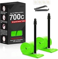 Hycline 2-Pack TPU Bicycle Inner Tubes: 700 x 18-32C (28 Inch) TPU Tubes Ultralight (35g), 45 mm/65 