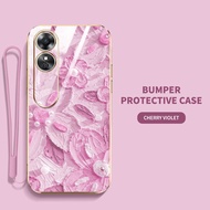 YBD Phone Case for OPPO A18 A38 A78 A17 A17K Reno 8T 4G 5G A1 Pro A1 5G 2023 Painted Oil Painting Style Flowers Flat Electroplated Soft Shell