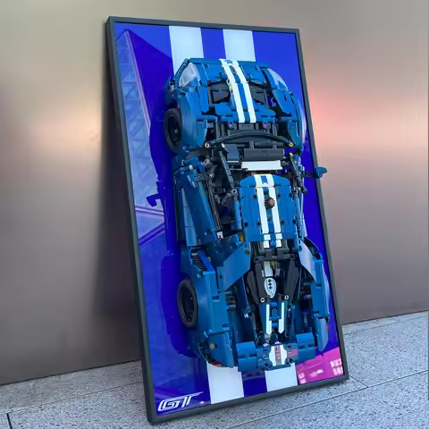 Display Wall Mount Board for Lego Technic 2022 Ford GT 42154,Adult Collectibles Gifts for Lego Car W