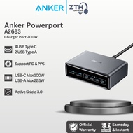 Anker Prime GaN Charger 200W GanPrime Desktop 6 Port Type A/C PD Fast Charging Station - A2683