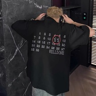 M-5XL Calendar Short-Sleeved American High Street Trend T-Shirt Summer Men's Short T Shirt Couple Ha