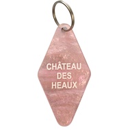 Get Bullish Chateau Des Heaux Motel Style Keychain in Translucent Pink 3.75" x 1.75"