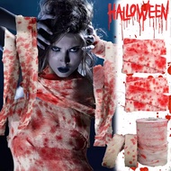 Bloody Mummy Costume - Halloween Role-play Gauze Wrap with Spooky Fabric