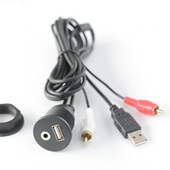 Car Audio Flush Mount USB AUX 3.5mm Panel RCA+USB to USB+AUX Socket ABS Material