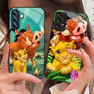 lion king simba Glass Phone Case For Samsung Galaxy S24 Ultra S23 Fe S22 Plus S21 S20 S10 S9 Cover