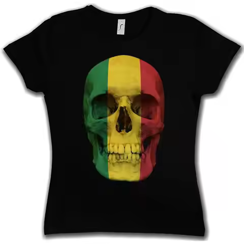 CLASSIC BOLIVIA SKULL FLAG WOMAN GIRLIE GIRL T SHIRT Biker MC Banner