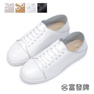 Fufa Shoes [Fufa Brand] Genuine Leather Can Step Back Lace-Up Casual White Flat Lazy Women's