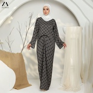 ZOE ARISAH KAFTAN MUSLIMAH Haajar Ikat Pinggang Jubah PRINTED DESIGN Coquette Loose Free Size Abaya 