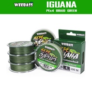 WEEBASS Pe Line-IGUANA Model Braided 4 (Horse Green) 100M Cable Fishing