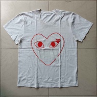 CDG Play White T-Shirt Original Second Handmade in japan