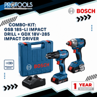 BOSCH Combo GDX 18V-285 + GSB 185-LI  c/w 2x2.0Ah batt GAL 18V-20 Carrying  Case