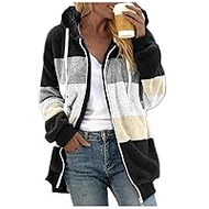 Women's Winter Jacket, Long, Plush Coat, Women's Hoodie, Winter Jackets, Women's Casual Vintage Teddy Fleece Long Sleeve Oversize Parka Sweat Jacket Hoodie Cardigan