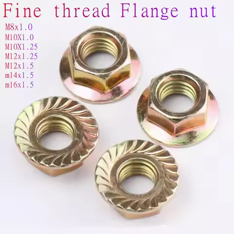 2pcs-5pcs M8x1.0 M10X1.0 M10x1.25 M12x1.25 M12X1.5 M14x1.5 M16X1.5 Colour zinc Fine thread Hex Hexag