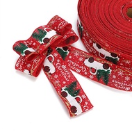 Red Christmas Ribbon Wrapping Christmas Tree Ribbon Wreath Bows DIY Fabric Swirl Ribbon Burlap Ribbon With Wired Edge Gift
