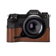 PU Leather Case Half Body Camera Bag for Fujifilm GFX100S GFX50S II GFX50SII Protective Opening Bott
