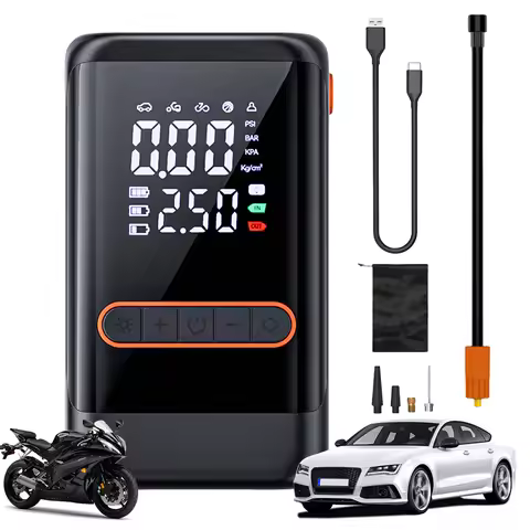 Electric Tire Air Pump USB Rechargeable Wireless Tire Inflator Portable Car Inflator Pump Motorcycle