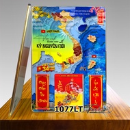 Lịch Tết Bác Hồ - Lịch bản đồ 34 tỉnh - Bản đồ Việt Nam 34 tỉnh thành - Tranh bác Hồ - Lịch bản đồ V