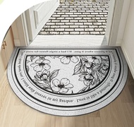 Main Door Floor Rug Mat Entrance Welcome PVC Wire Loop Gate DoorMat Carpet Rug 50*80 ANTISLIP TRAP DIRT BLACK WHITE VINTAGE GARDEN DESIGN WASHABLE BTO CONDO HDB Anti-slip Indoor Outdoor