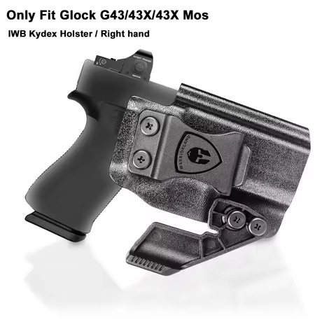 Only Fit Glock G43/43X/43X MOS,IWB Kydex Holster Optics Cut with Claw,Optical Sights,Men's Outdoor R