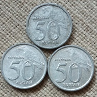 Koin Indonesia 50 Rupiah set tahun lengkap 1999-2001-2002