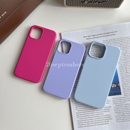 (Set4) Silicone Case No Logo Velvet Inside For i7-17 pro max Dragon Fruit Color Light Purple Blue Ca