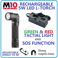 M10 250 LUMENS LE-286 RECHARGEABLE TORCH LIGHT SWIVEL HEAD ALUMINIUM BODY FLASHLIGHT 5W LED L SHAPE 