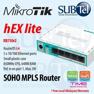Mikrotik hEX lite (RB750r2) SOHO MPLS Router 5 port VPN Firewall NAT replacing RB750