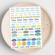 3張入-立體防水姓名貼紙。彩色點點。客製化立體轉印貼