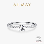 Ailmay 0.4Ct Moissanite Ring For Women 925 Sterling Silver Lab Diamond Engagement Wedding Band Jewel