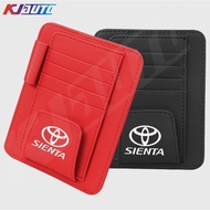 Toyota Sienta Leather Car Sun Visor Card Holder Glasses Clip Organizing Bag For Sienta G2 XP170 G3 XP210 2015-2023 Accessories