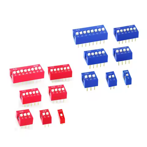 10pcs/lot DIP Switch Slide Type Red 2.54mm Pitch 2 Row DIP Toggle switches Dial switch 1p 2p 3p 4p 5