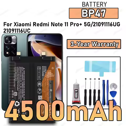 100% New High Quality BP47 Battery For XIAOMI Redmi Note 11 Pro + 5G/21091116UG Phone Replacement Ba